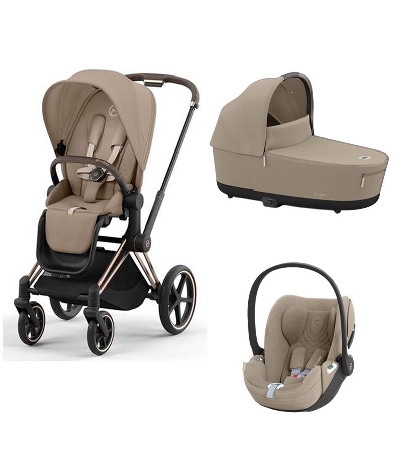 CYBEX  Πολυκαρότσι 3in1 Priam Rosegold Cozy Beige με κάθισμα Cloud T i-size