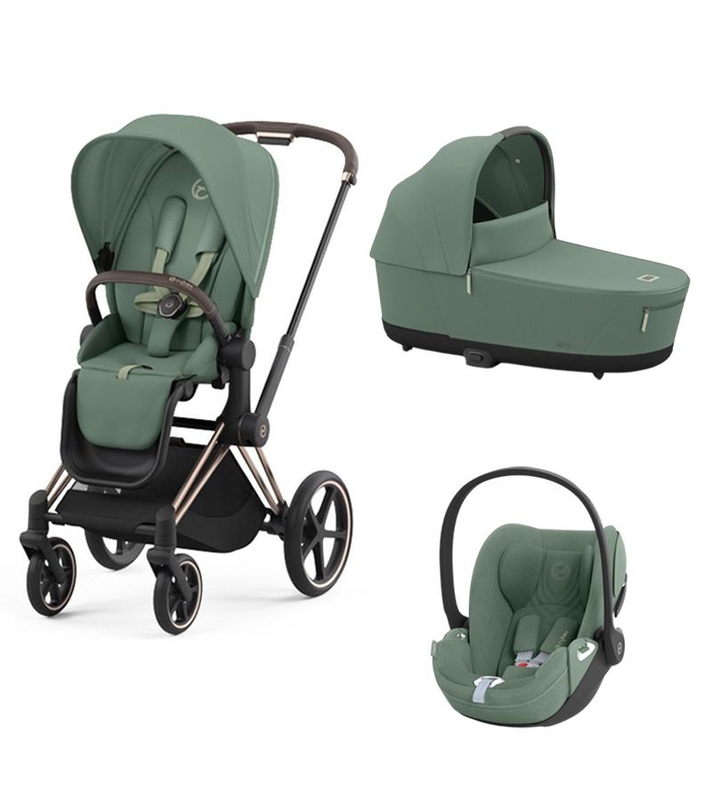 CYBEX  Πολυκαρότσι 3in1 Priam Rosegold Leaf Green με κάθισμα Cloud T i-size