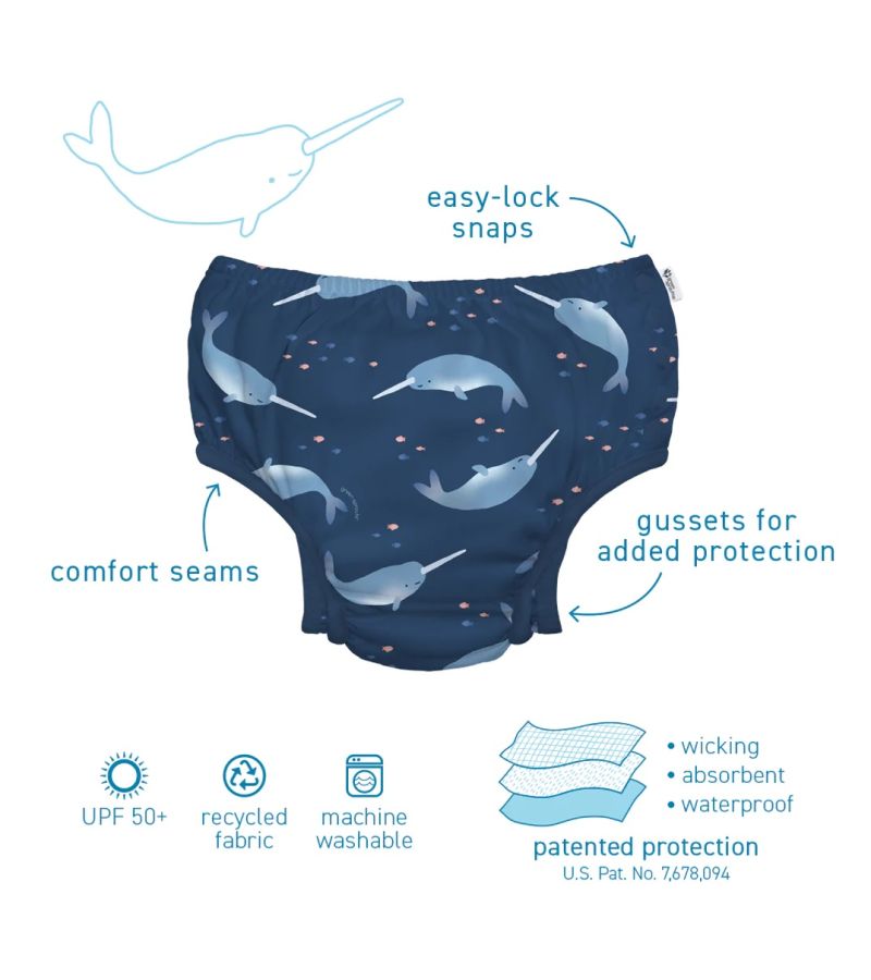 Μαγιό - πάνα GREEN SPROUTS Eco Snap Swim Diaper Light Blue Jellyfish GS-701058-6056