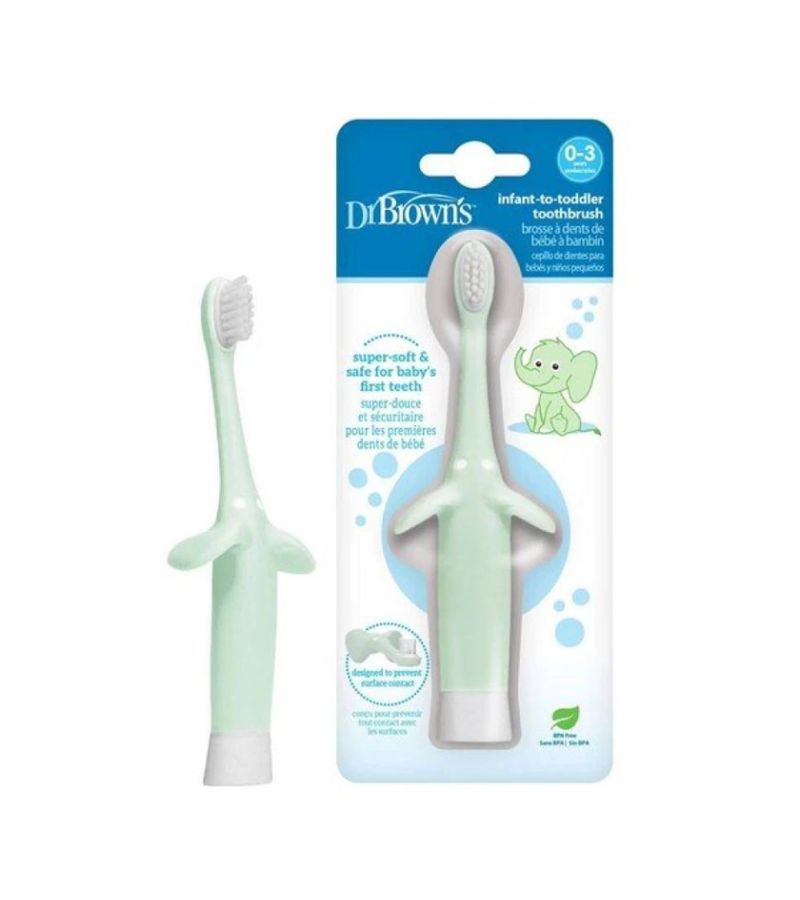 Οδοντόβουρτσα DR BROWN\'S για βρέφη και μικρά παιδιά (0-3 ετών), χρώμα μέντα