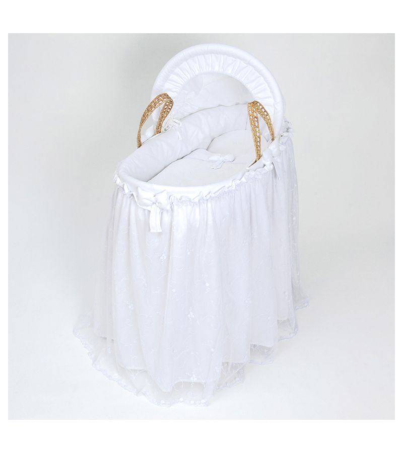 Καλαθούνα FUNNA BABY Premium White μαζί με ξύλινη βάση