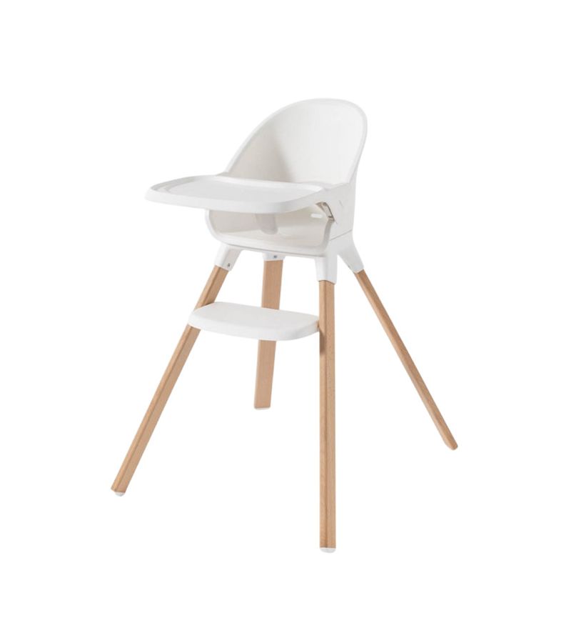 Καρέκλα φαγητού TWISTSHAKE White Natural Wood + ΔΩΡΟ Βαμβακερό Βοηθητικό Μαξιλάρι