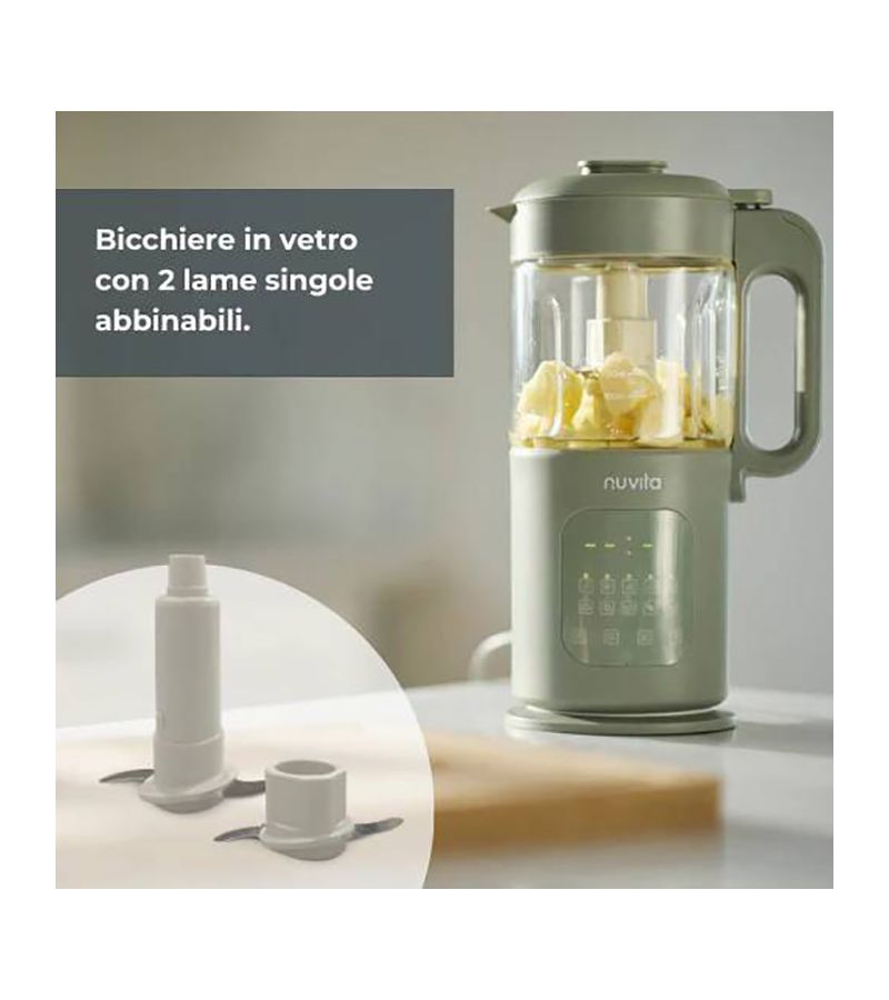 NUVITA Ατμομάγειρας 7in1 Magic Pappa 1967 HP 400W 700ml Sage Green NU-PPFP0021