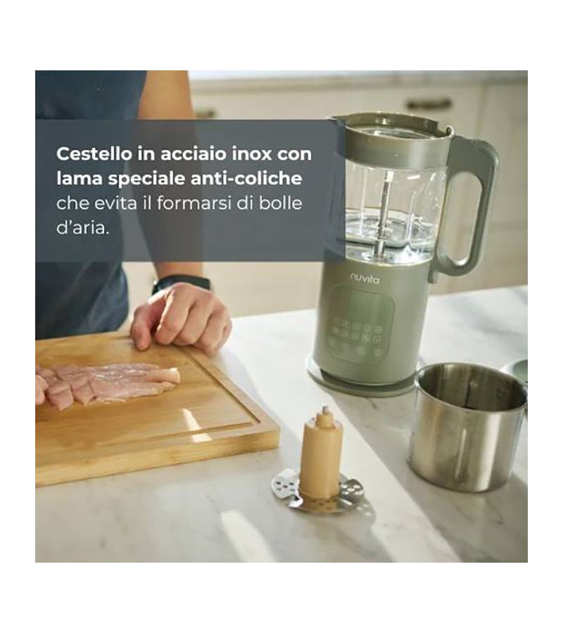 NUVITA Ατμομάγειρας 7in1 Magic Pappa 1967 HP 400W 700ml Sage Green NU-PPFP0021