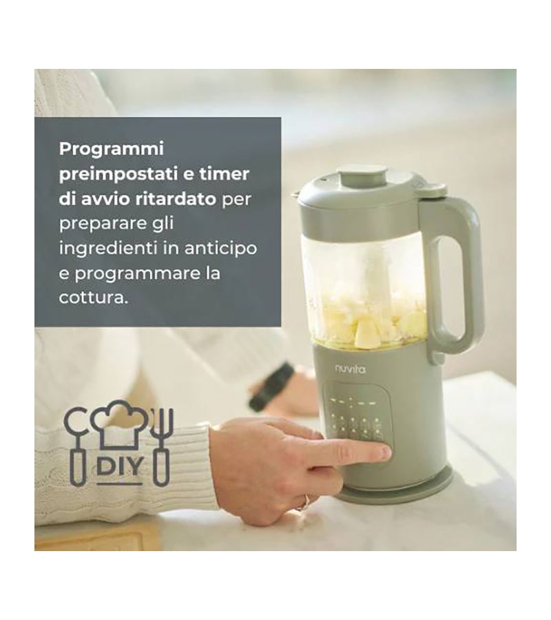 NUVITA Ατμομάγειρας 7in1 Magic Pappa 1967 HP 400W 700ml Sage Green NU-PPFP0021