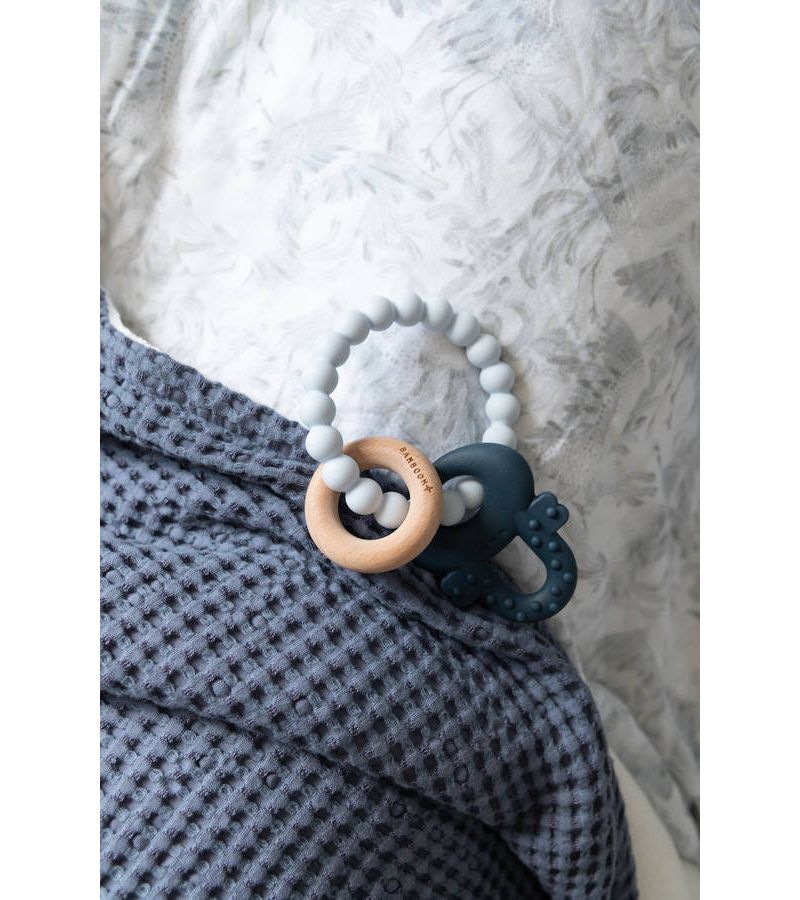 Μασητικός Κρίκος Οδοντοφυίας BAMBOOM Wood N Silicone Azzurro CAA82506-03