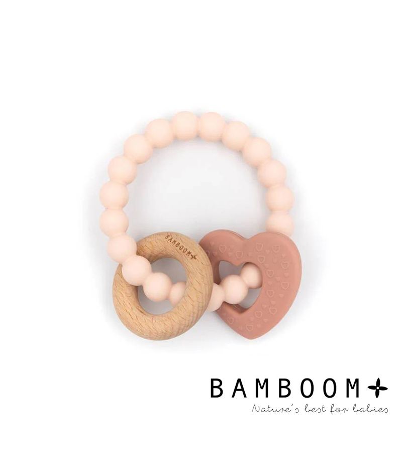 Μασητικός Κρίκος Οδοντοφυίας BAMBOOM Wood N Silicone Rosa CAA82507-04