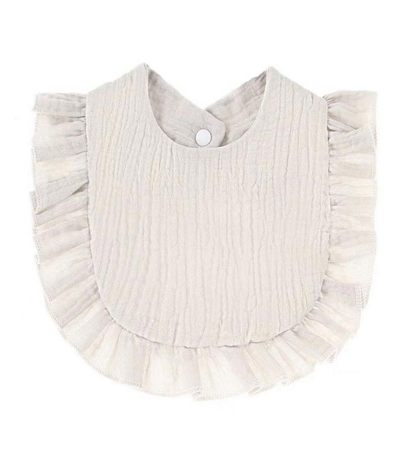 Σαλιάρα Μουσελίνα με βολάν MORVEN 23x14 ΓΚΡΙ 22011-6 ΣΑ0002