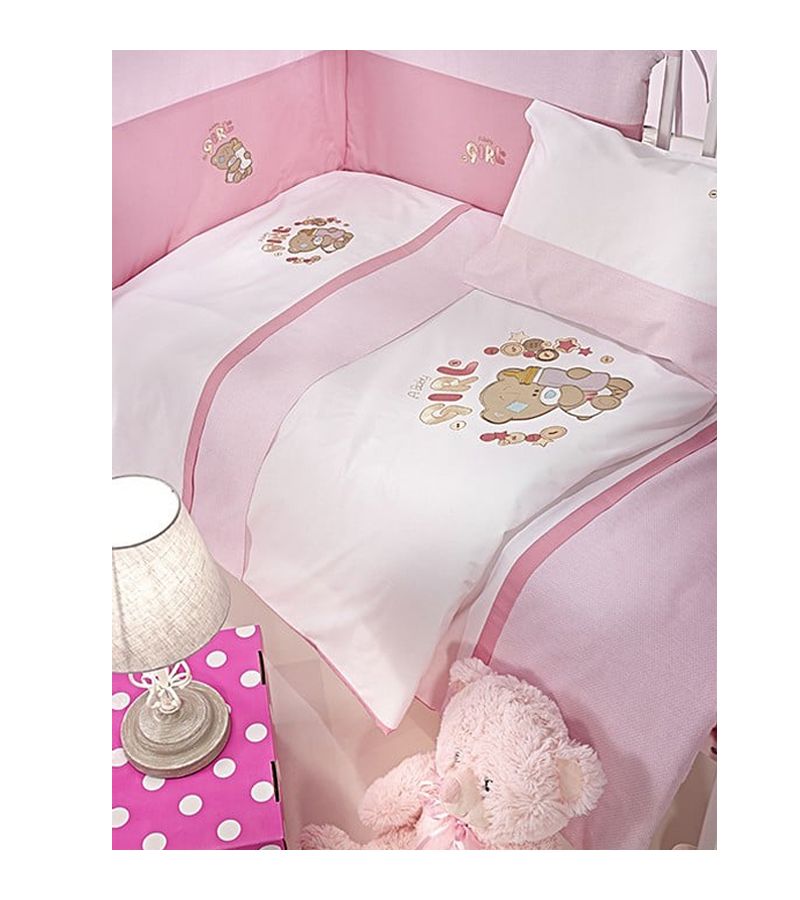 Πάπλωμα κούνιας NIMA Frou Frou Pink Ροζ-Λευκό 100x140 12429