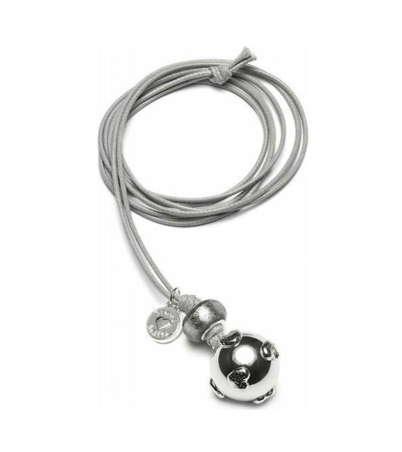 Μουσικό μενταγιόν εγκυμοσύνης PROUD MAMA Grey Silver Hearts