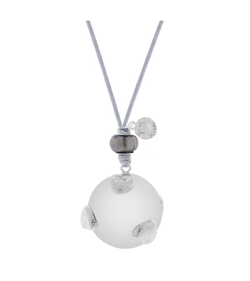 Μουσικό μενταγιόν εγκυμοσύνης PROUD MAMA Grey Silver Hearts