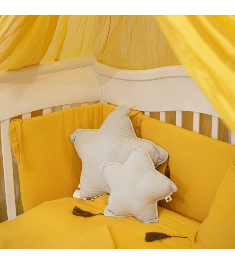 Σετ προίκας μωρού Μουσελίνα FUNNA BABY Marigold Mustard (σετ παπλωματοθήκης + κουνουπιέρα + πάντα)