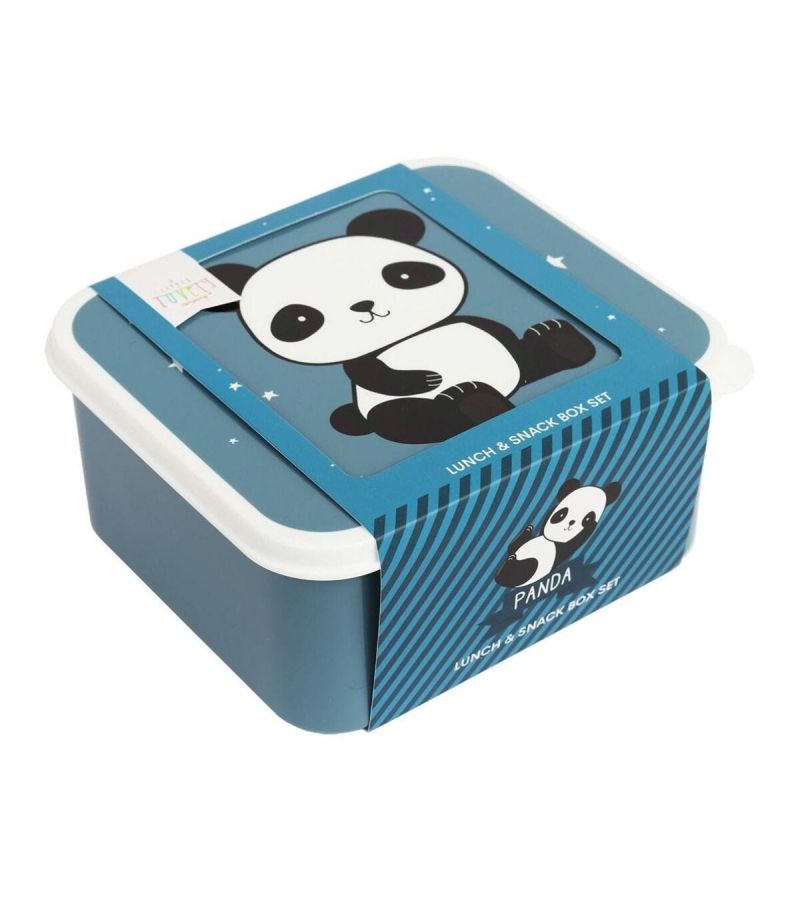 Σετ 4 δοχεία φαγητού Lunch & Snack Box Panda A LITTLE LOVELY COMPANY SBSEPA19