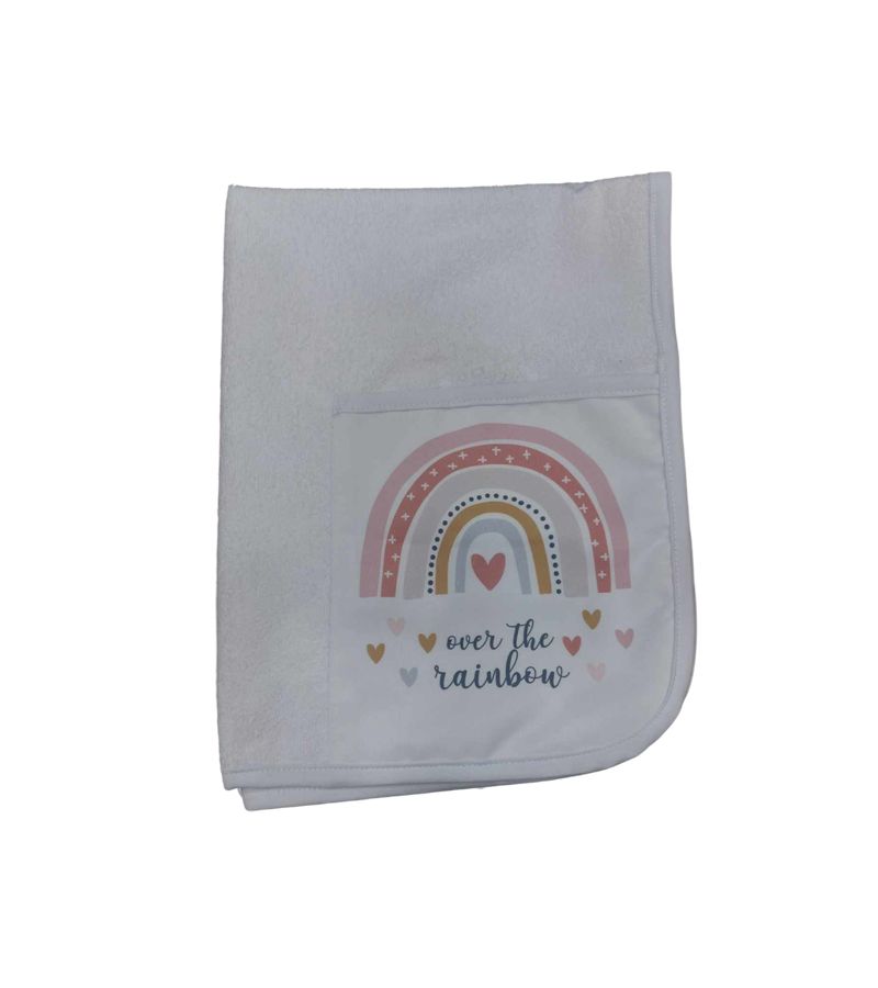 Σελτεδάκι BONJOUR BEBE 50x70cm με τσέπη για πάνες Over The Rainbow
