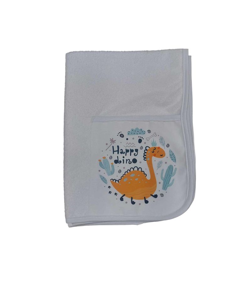 Σελτεδάκι BONJOUR BEBE 50x70cm με τσέπη για πάνες Happy Dino