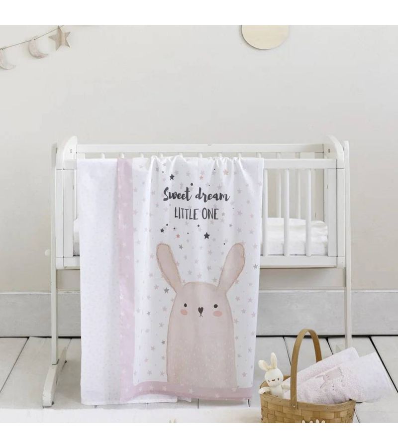 Σετ σεντόνια λίκνου NIMA Lovely Bunny 70Χ110cm 34369