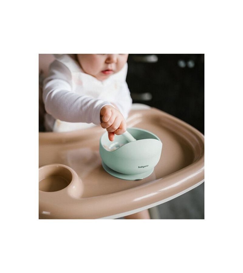 Μπωλ σιλικόνης με βεντούζα BABYONO Mint BN1481/03