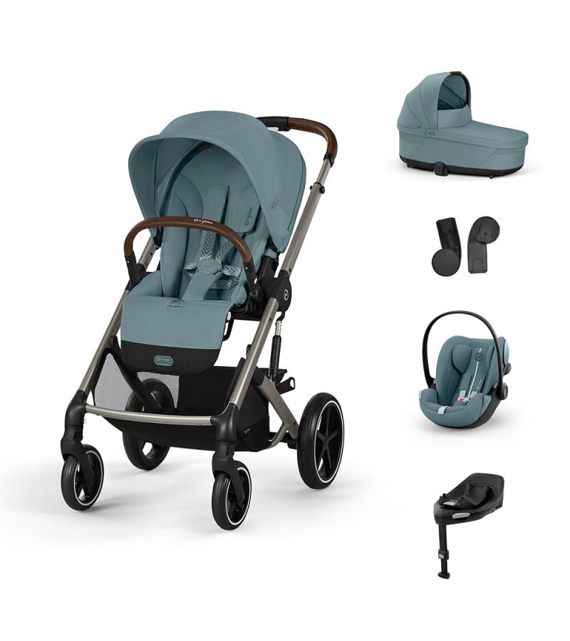 CYBEX Πολυκαρότσι 3in1 Balios S Lux 2024-2025 Taupe Frame Stormy Blue με κάθισμα Cloud G i-size Plus Stormy Blue με Βάση Isofix Base G