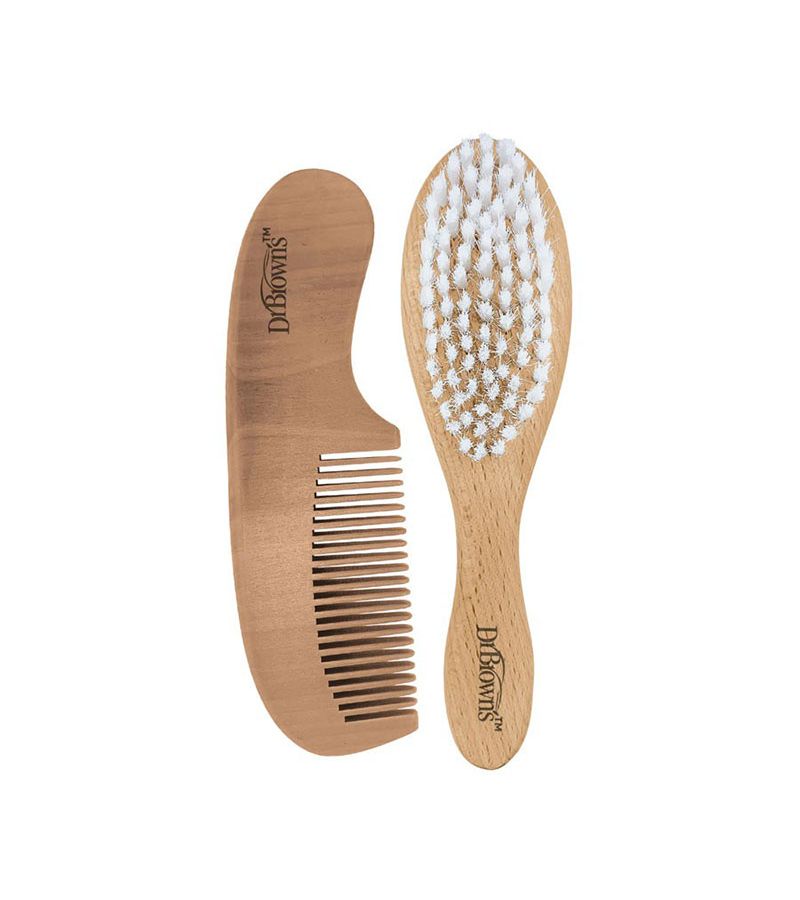 Ξύλινο Σετ Βούρτσα-Χτένα DR BROWNS HG086