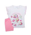 PRETTY BABY Πυτζάμα με τύπωμα κ ψιλή πλέξη υφάσματος little unicorn white 65515