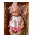 MAGIC BABY Κούκλα Alicia με φούξια-λευκό ρούχο και μεγάλο φιόγκο 45εκ. MB46721