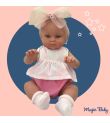 MAGIC BABY Κούκλα Alicia με φούξια-λευκό ρούχο και μεγάλο φιόγκο 45εκ. MB46721