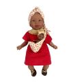 NINES D\'ONIL Alika με φορεματάκι και μωράκι σε μάρσιπο Κόκκινο 45εκ. NDO-2320