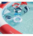 SWIM ESSENTIALS Φουσκωτή πισίνα 203x173x89εκ. με τσουλήθρα και παιχνίδια για παιδιά από 3 ετών - Whale SWE-2020SE305