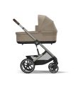 CYBEX Πολυκαρότσι 3in1 Balios S Lux 2024-2025 Taupe Frame Almond Beige με κάθισμα Cloud G i-size Plus Almond Beige με Βάση Isofix Base G