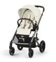 CYBEX Πολυκαρότσι 3in1 Balios S Lux 2024-2025 Taupe Frame Seashell Beige με κάθισμα Cloud G i-size Plus Moon Black με Βάση Isofix Base G