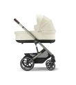 CYBEX Πολυκαρότσι 3in1 Balios S Lux 2024-2025 Taupe Frame Seashell Beige με κάθισμα Cloud G i-size Plus Moon Black με Βάση Isofix Base G