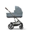 CYBEX Πολυκαρότσι 3in1 Balios S Lux 2024-2025 Taupe Frame Stormy Blue με κάθισμα Cloud G i-size Plus Stormy Blue με Βάση Isofix Base G