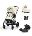 CYBEX Πολυκαρότσι 3in1 Balios S Lux 2024-2025 Taupe Frame Seashell Beige με κάθισμα Cloud T i-size