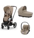 CYBEX  Πολυκαρότσι 3in1 Priam Rosegold Cozy Beige με κάθισμα Cloud T i-size