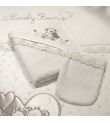 Μπουρνούζι - κάπα & γάντι μπάνιου FUNNA BABY  Lovely Bear Cream 90x90