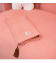 Σετ προίκας μωρού Μουσελίνα FUNNA BABY Coral Pink (σετ παπλωματοθήκης + κουνουπιέρα + πάντα)