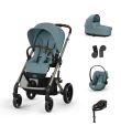 CYBEX Πολυκαρότσι 3in1 Balios S Lux 2024-2025 Taupe Frame Stormy Blue με κάθισμα Cloud G i-size Plus Stormy Blue με Βάση Isofix Base G