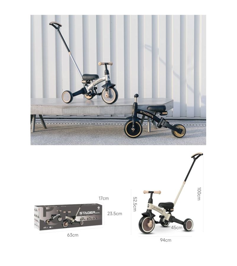Τρίκυκλο Ποδήλατο QPLAY Stager 3in1 Beige-Brown 01-1212075-03