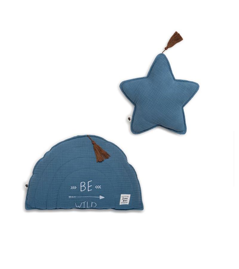 Σετ Διακοσμητικά μαξιλαράκια Μουσελίνα FUNNA BABY Province Petrol 0253