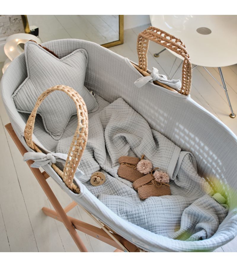 Σετ Διακοσμητικά μαξιλαράκια Μουσελίνα FUNNA BABY Dove Grey 0278