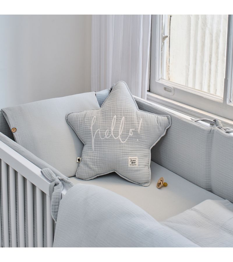 Σετ Διακοσμητικά μαξιλαράκια Μουσελίνα FUNNA BABY Dove Grey 0278