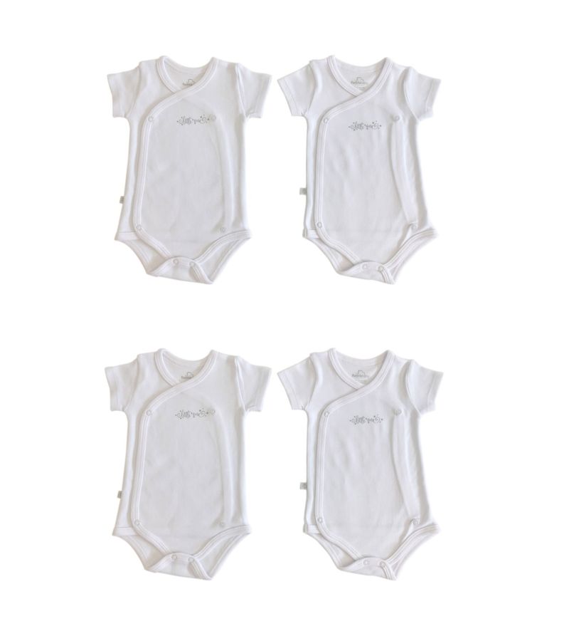 Kοντομάνικα εσώρουχα κρουαζέ Funna Baby Little Star, χρώμα λευκό (σετ 4 τεμαχίων)
