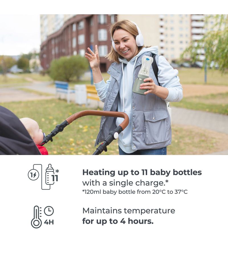 NUVITA Warm n Mix Φορητός Θερμαντήρας μπιμπερό με λειτουργία ανάδευσης 1163 NU-ALSC0025