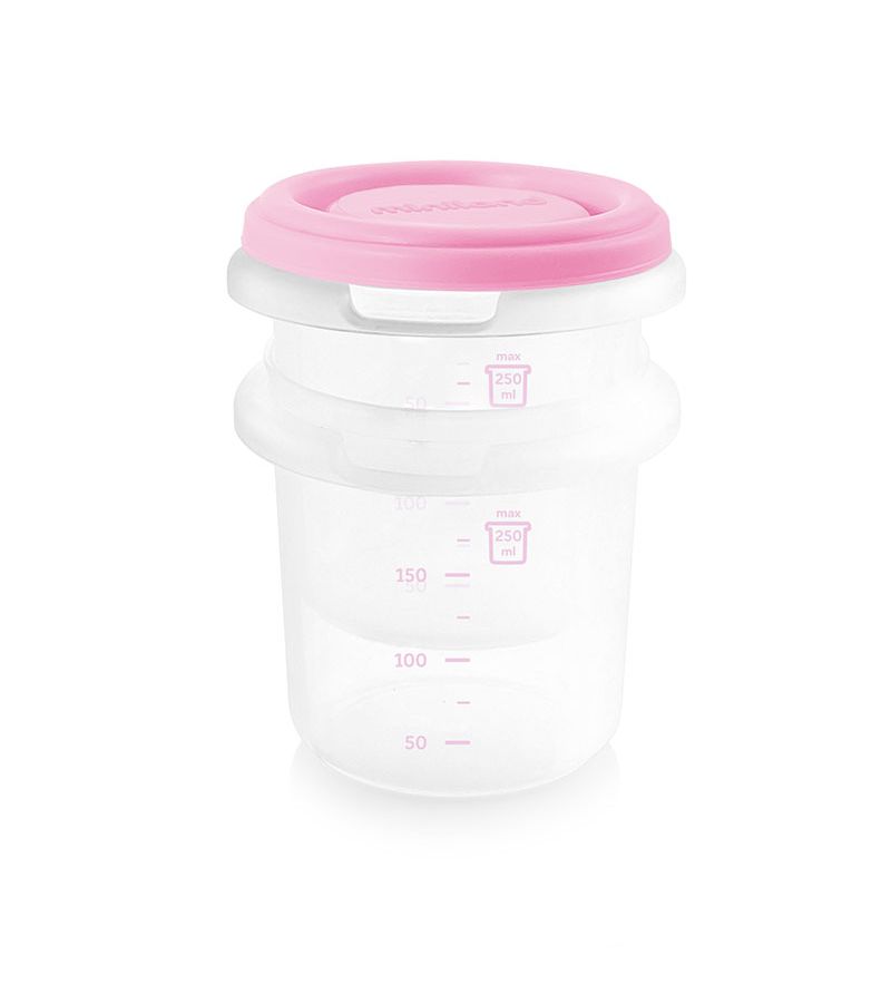 ισοθερμική θήκη με δύο αεροστεγή δοχεία MINILAND Pack 2 Go Hermisized, χρώμα ροζ (250ml)