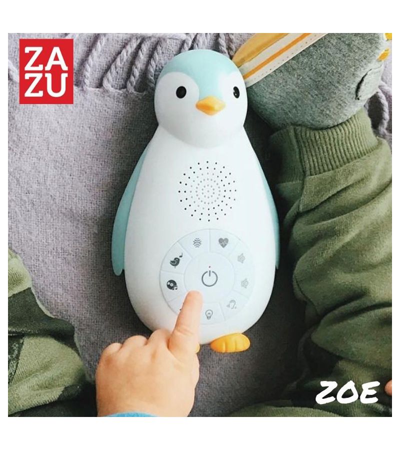 ZOE Πιγκουίνος, Ηχείο Bluetooth, Φως, χτύπο καρδιάς, λευκοί ήχοι ZAZU blue ZA-ZOE-02
