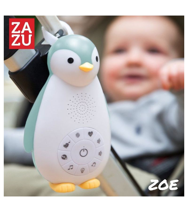 ZOE Πιγκουίνος, Ηχείο Bluetooth, Φως, χτύπο καρδιάς, λευκοί ήχοι ZAZU blue ZA-ZOE-02