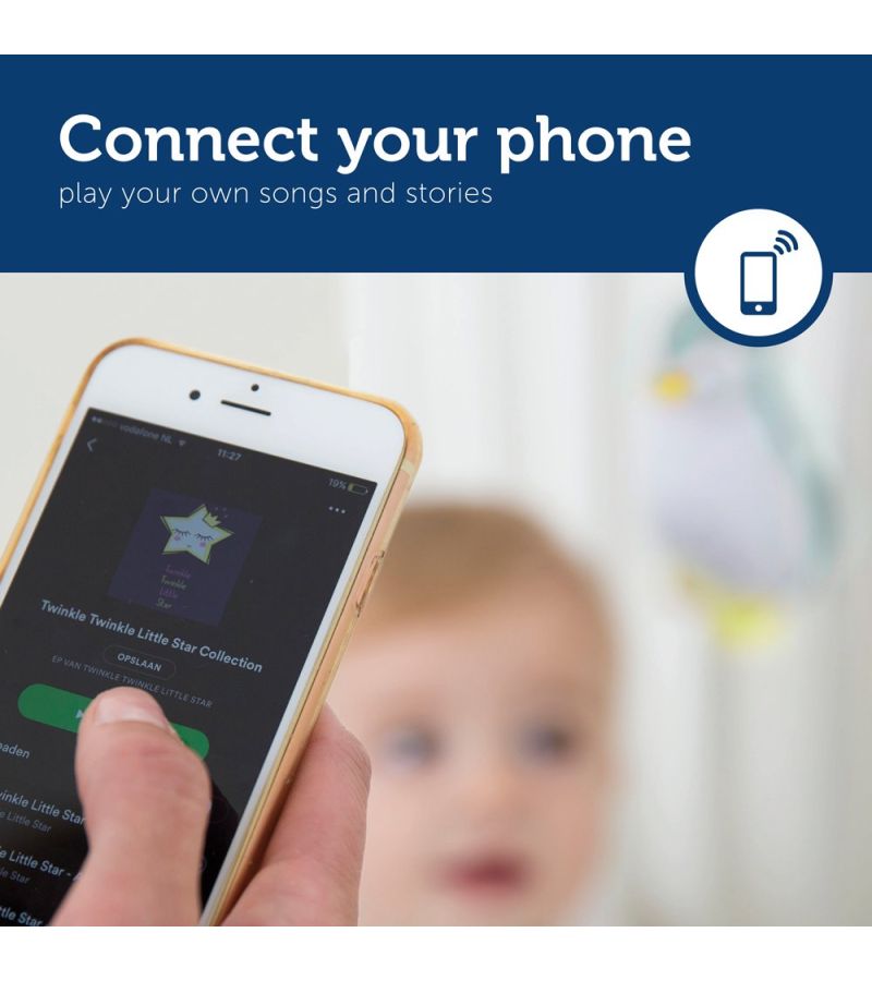ZOE Πιγκουίνος, Ηχείο Bluetooth, Φως, χτύπο καρδιάς, λευκοί ήχοι ZAZU blue ZA-ZOE-02
