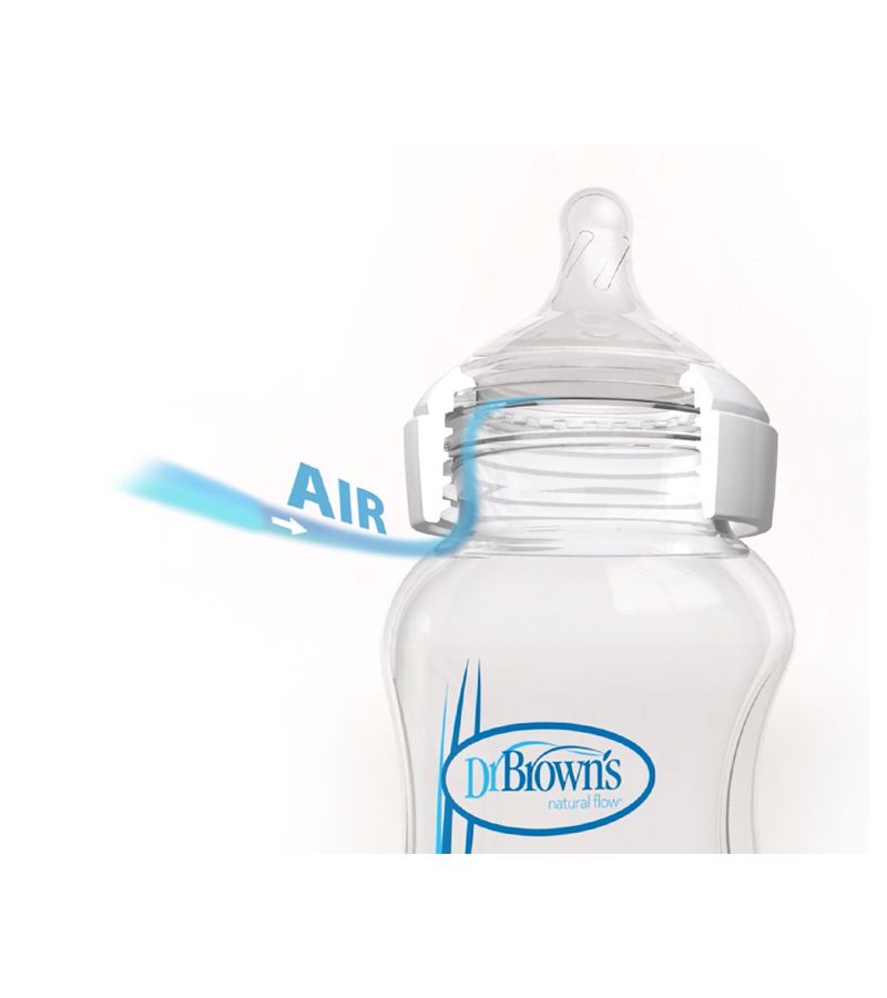 Μπιμπερό γυάλινο με φαρδύ λαιμό DR BROWN\'S Natural Flow Options 150ml WB51700