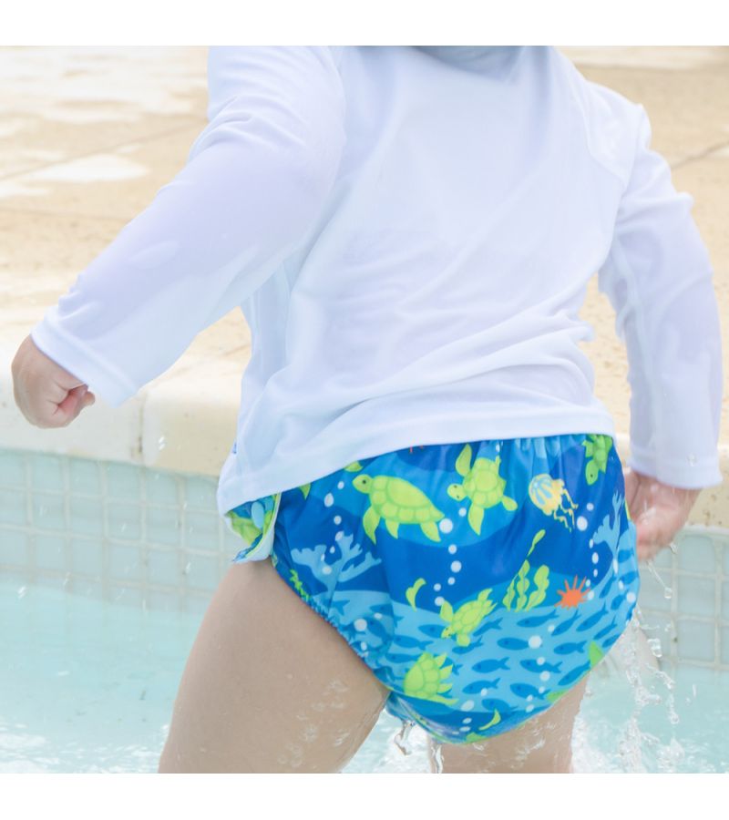 Μαγιό - πάνα GREEN SPROUTS Eco Snap Swim Diaper Royal Blue Turtle Journey GS-701058-6304