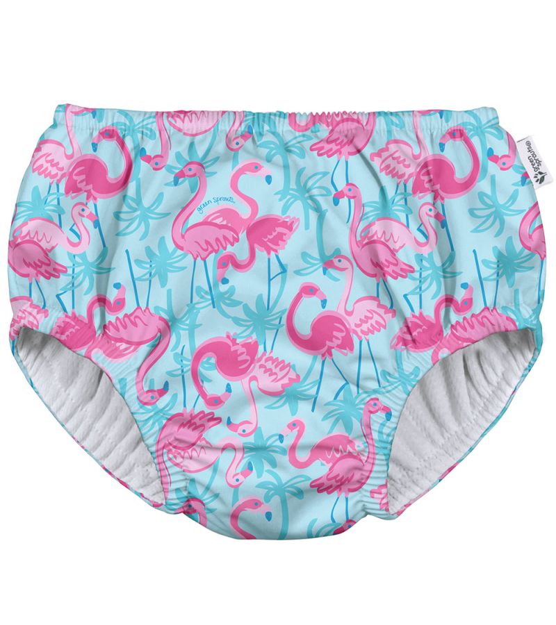Μαγιό - πάνα GREEN SPROUTS Eco Pull-Up Swim Diaper Aqua Palm Flamingos GS-721068-6108